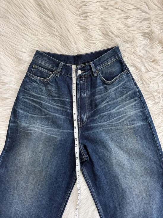 Acne Studios 2023M FN Dark Blue Washed Baggy-Fit and Wide-leg Jeans Size 44 - Picture 15 of 16